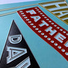 Close-up of tactile flag design on Father's Day card