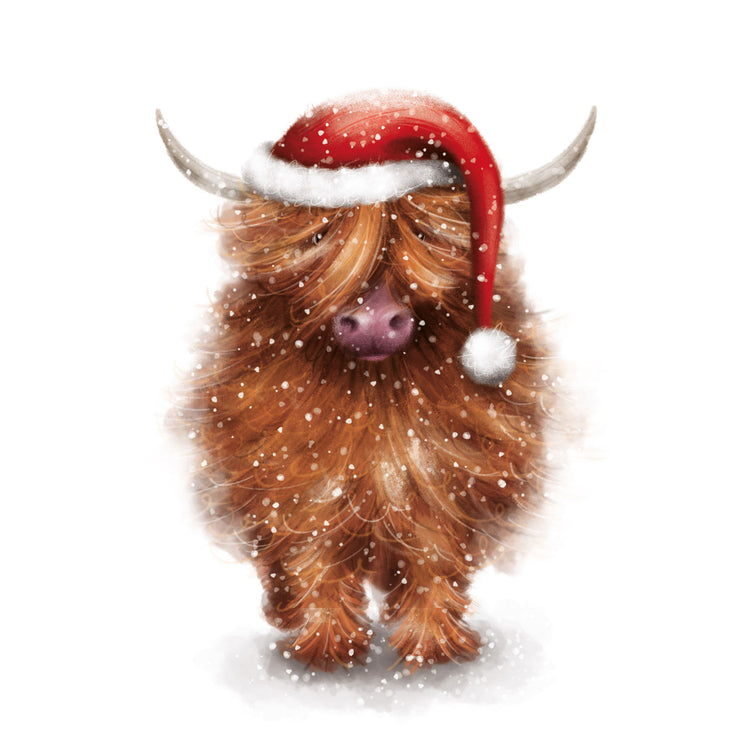Highland cow charity Christmas card (pack of 10)