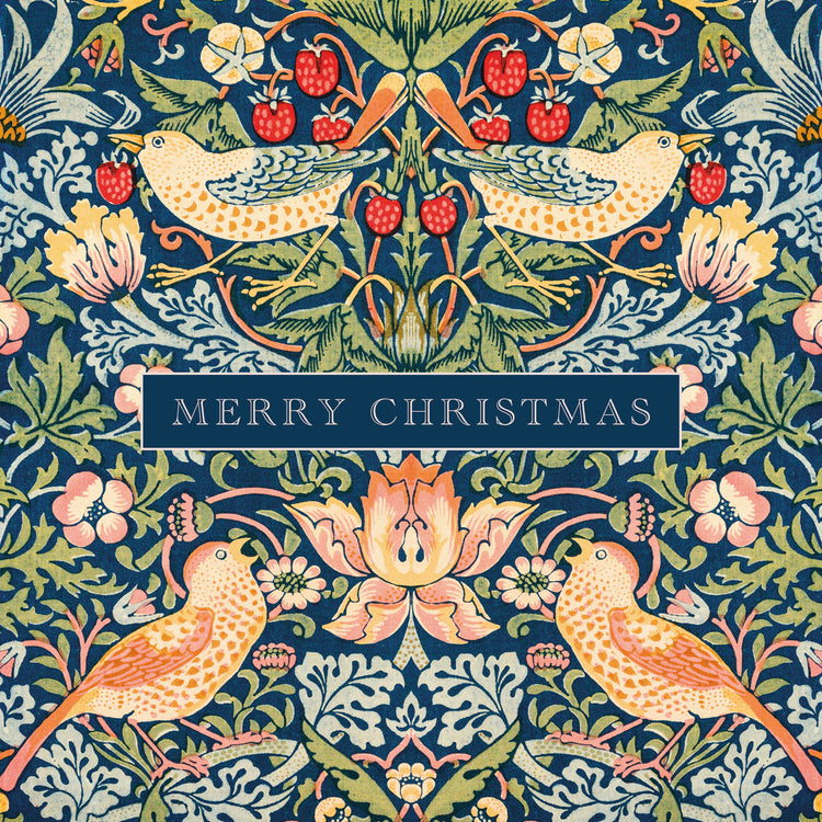 William Morris Strawberry thief charity Christmas card (pack of 10)