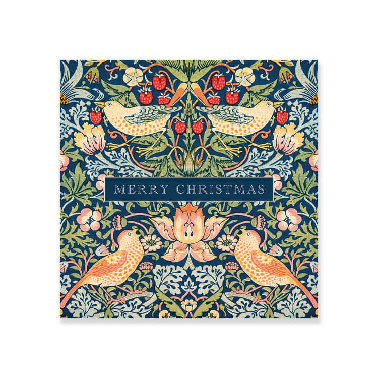 William Morris Strawberry thief charity Christmas card (pack of 10)