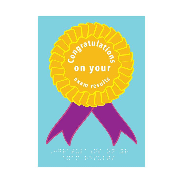 Congratulations exam rosette inclusive charity card