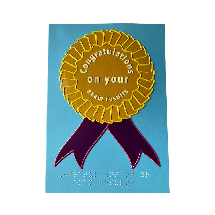 Congratulations exam rosette inclusive charity card