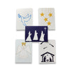 Set of Christmas-themed cards with silhouettes on a white background