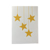 White card with gold stars on a white background