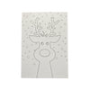 Outline of a reindeer on a white background with snowflake patterns