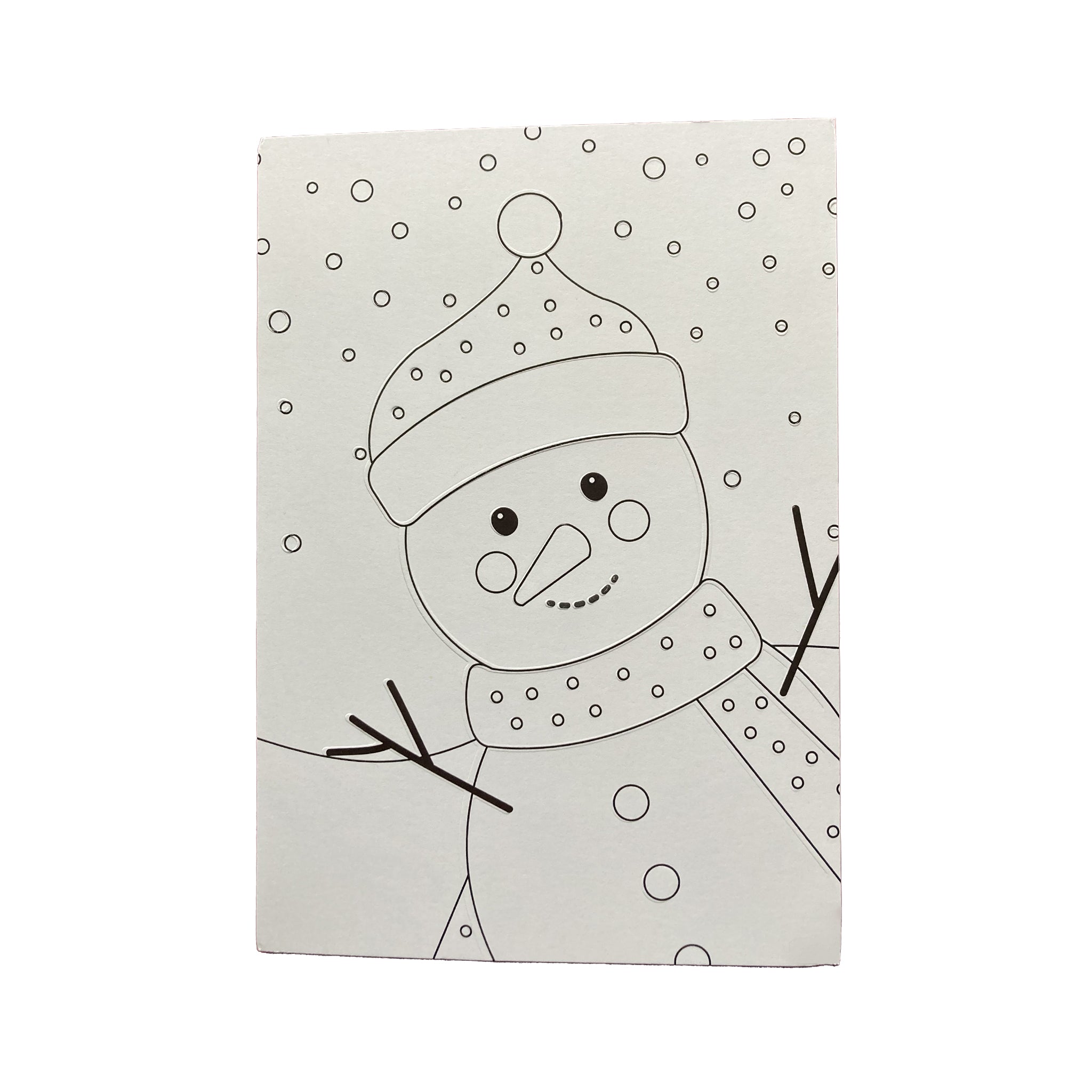 Snowman design on a white background