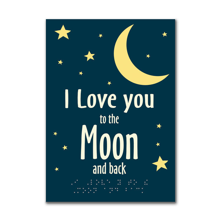 Inclusive I love you to the moon and back Valentine's day card