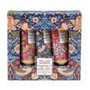 Set of three hand creams in a decorative box with William Morris design