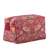 Floral and bird patterned wash bag on a white background
