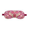 Sleep mask with floral and bird pattern on a white background