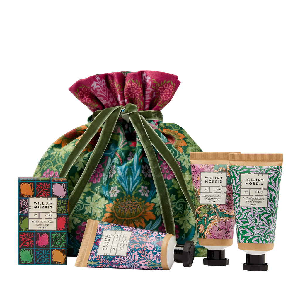 William Morris festive velvet pouch