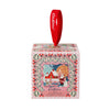 Cath Kidston bath bomb packaging with a festive design and red ribbon.