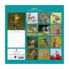 Birds calendar with various bird images on a teal background