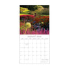 Calendar page for August 2026 with a garden scene on a white background