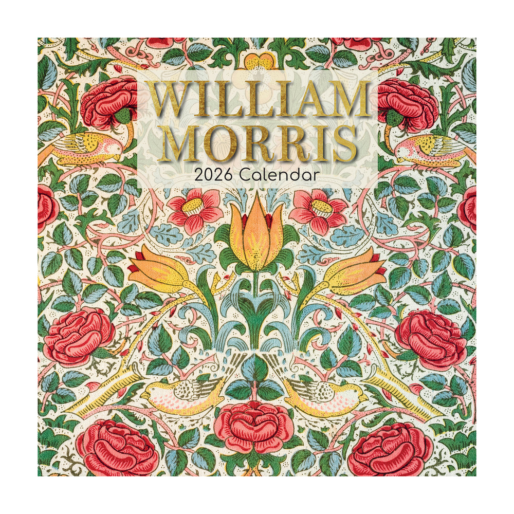 William Morris 2026 calendar with floral and nature-themed design