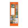 Rear cover of calendar with Monet paintings on an orange background