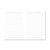Open pages of the A5 Notebook with ruled lines and a space for the date in the top right corner.
