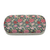 Floral patterned glasses case on a white background.