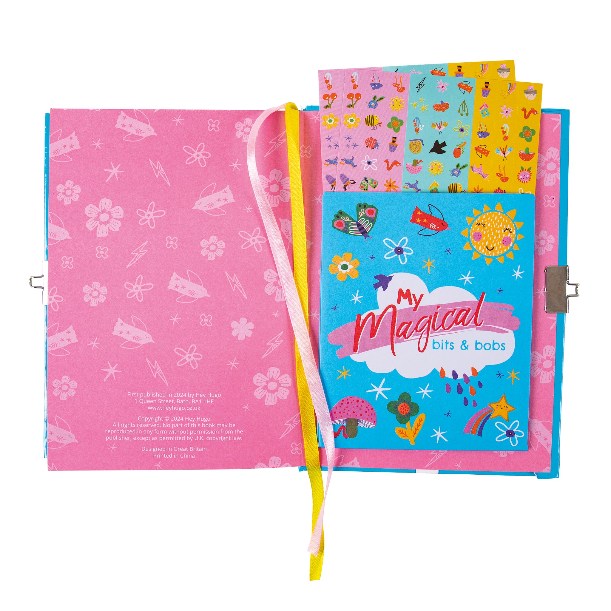 Positive power journal with a pocket with stickers in.