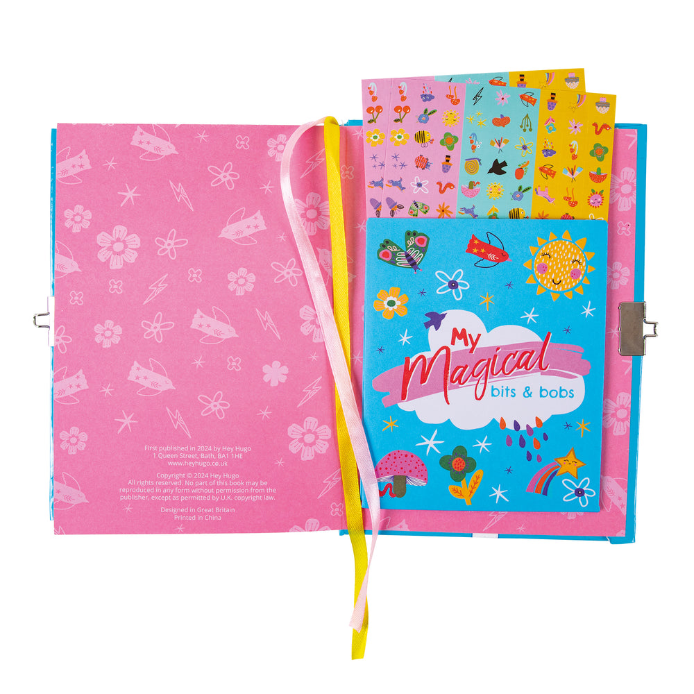 Positive power journal with a pocket with stickers in.