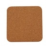 Back of the square coaster showing the cork backing on a white background