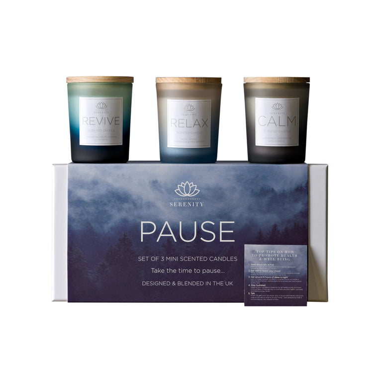 Alternative view of Serenity Pause set of three candles