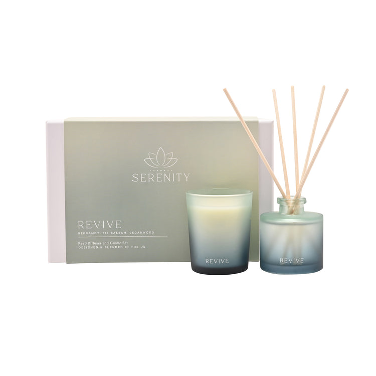 Serenity Revive candle and diffuser (orange, jasmine and saffron)
