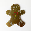Gingerbread man tree decoration on a white background