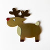Decorative reindeer ornament on a white background