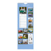 A spiral-bound wall calendar page titled 'CAMPER VANS' with a light blue border, featuring multiple vintage camper van photos, a January 2027 calendar page, and product text on a white background.