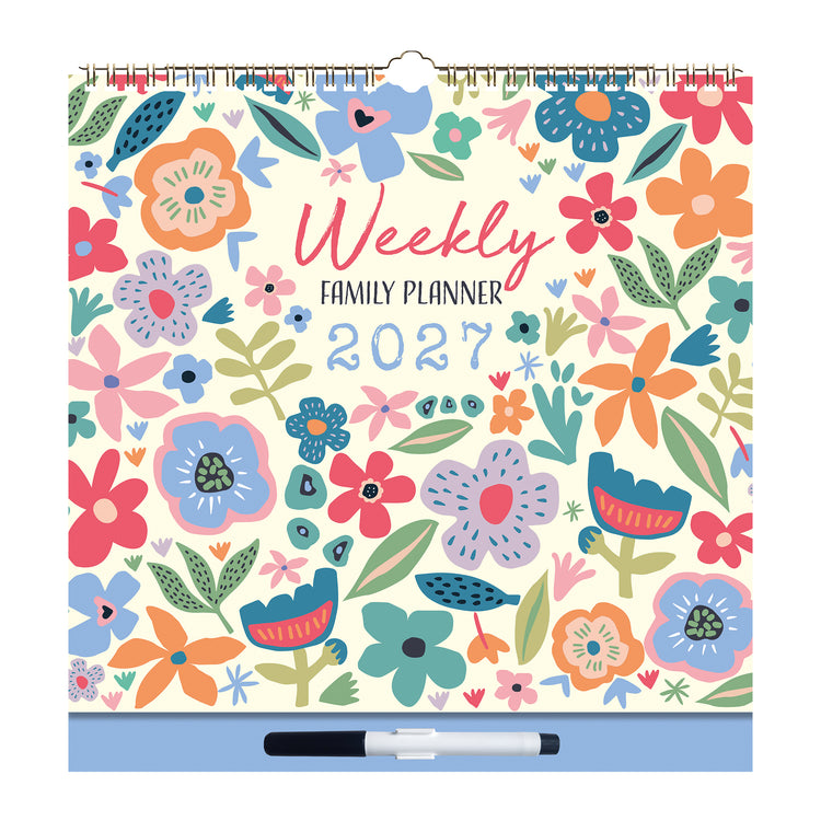 2027 Floral Family Weekly Planner