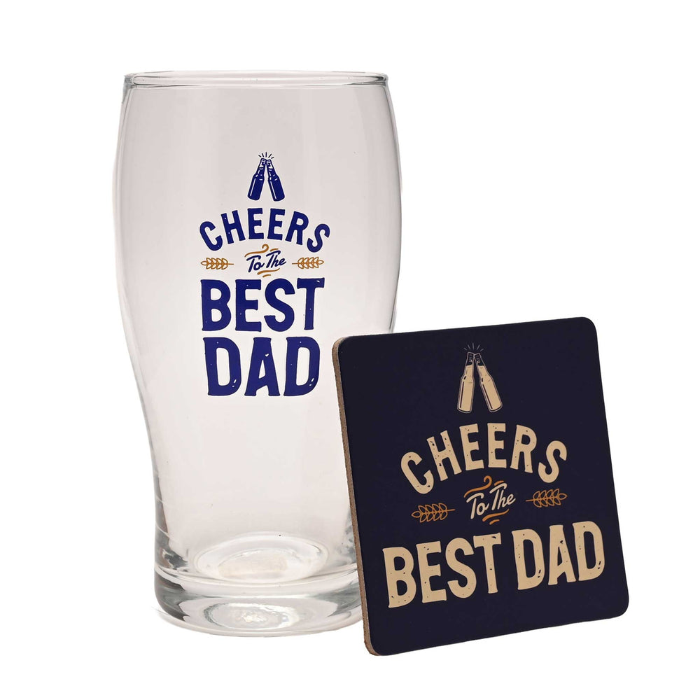 Well Crafted Pint Glass and Coaster Set – Dad