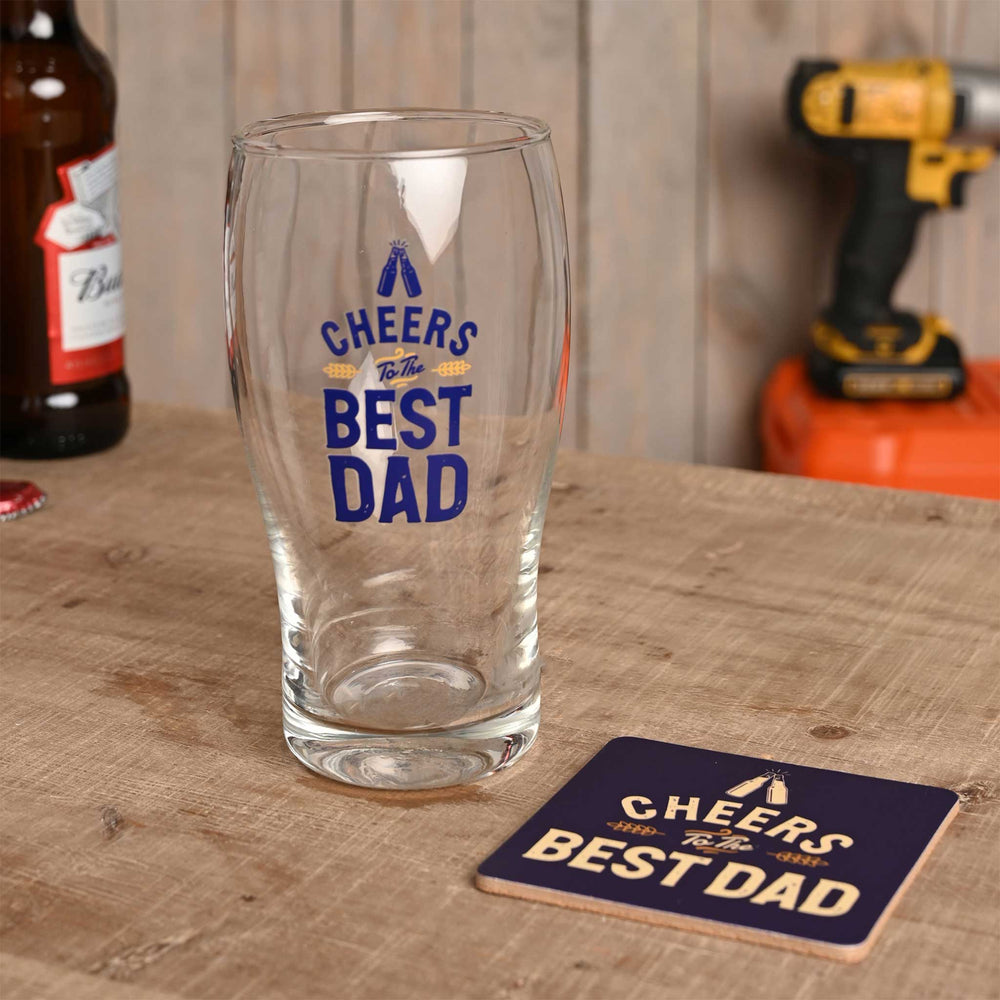 Well Crafted Pint Glass and Coaster Set – Dad