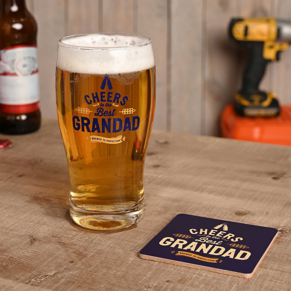 Well Crafted Pint Glass and Coaster Set – Grandad