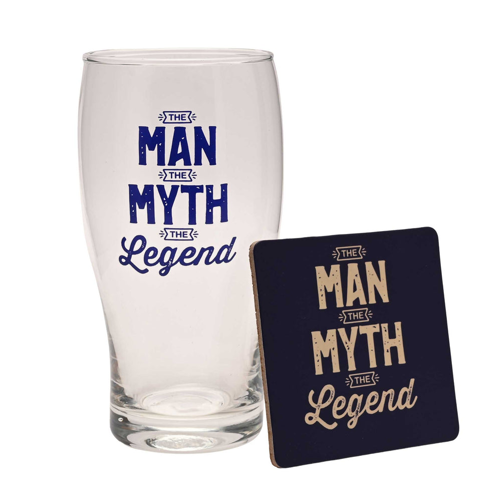 Well Crafted Pint Glass and Coaster Set – The Legend