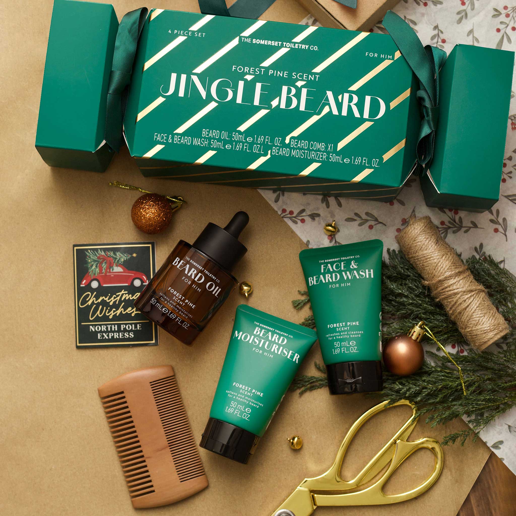 Jingle Beard four-piece beard care Christmas gift set