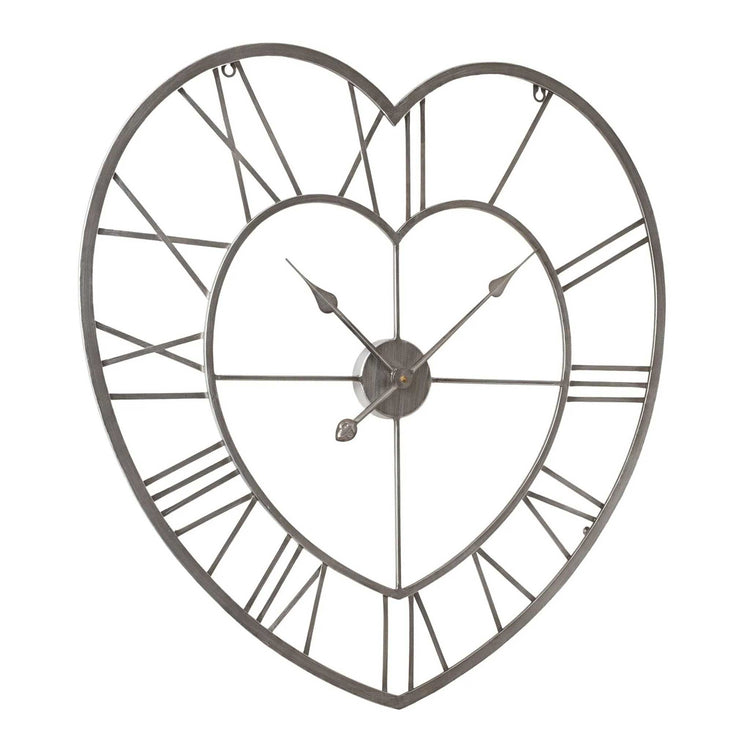 Alternative view of Heart-shaped Metal Wall Clock, 70cm