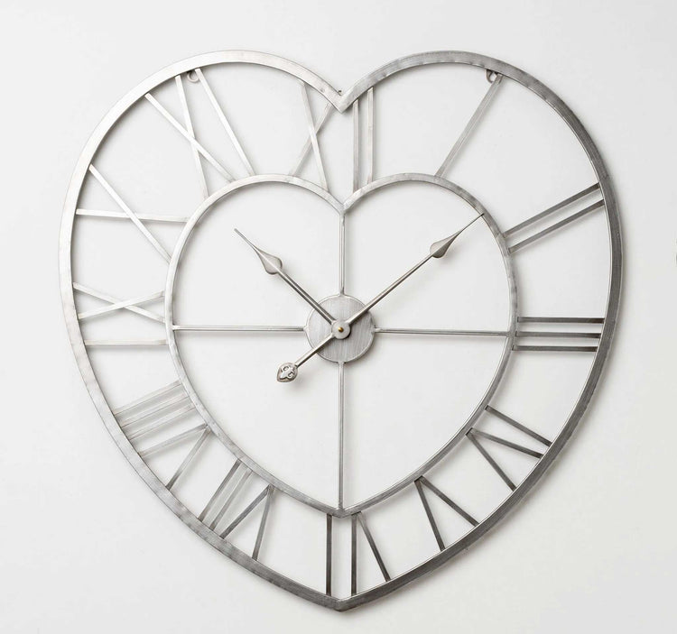 Heart-shaped Metal Wall Clock, 70cm