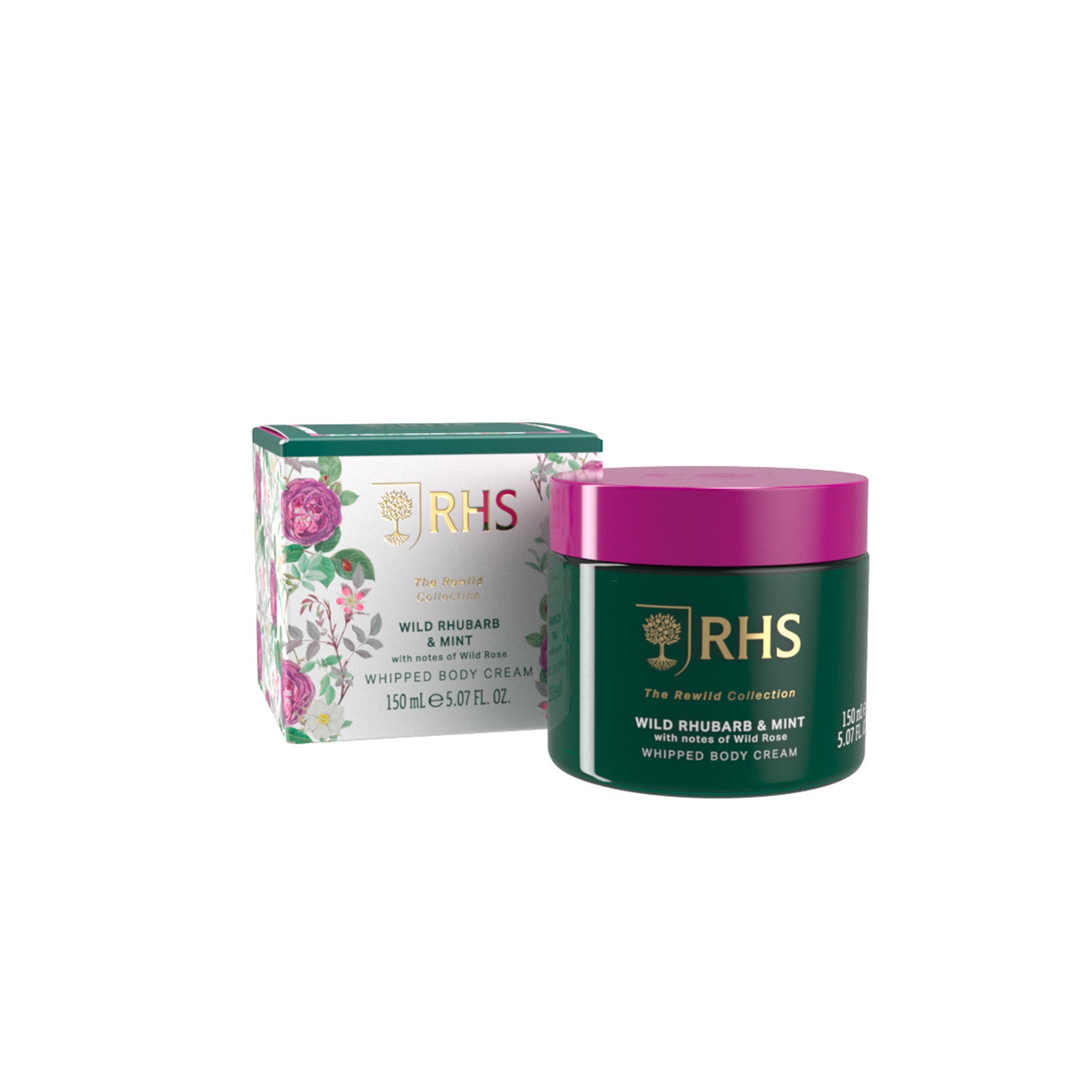 RHS whipped body cream with packaging on a white background.