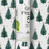 Roll of gift wrap paper with Christmas tree.
