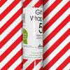 Roll of gift wrap with a red and white striped pattern.